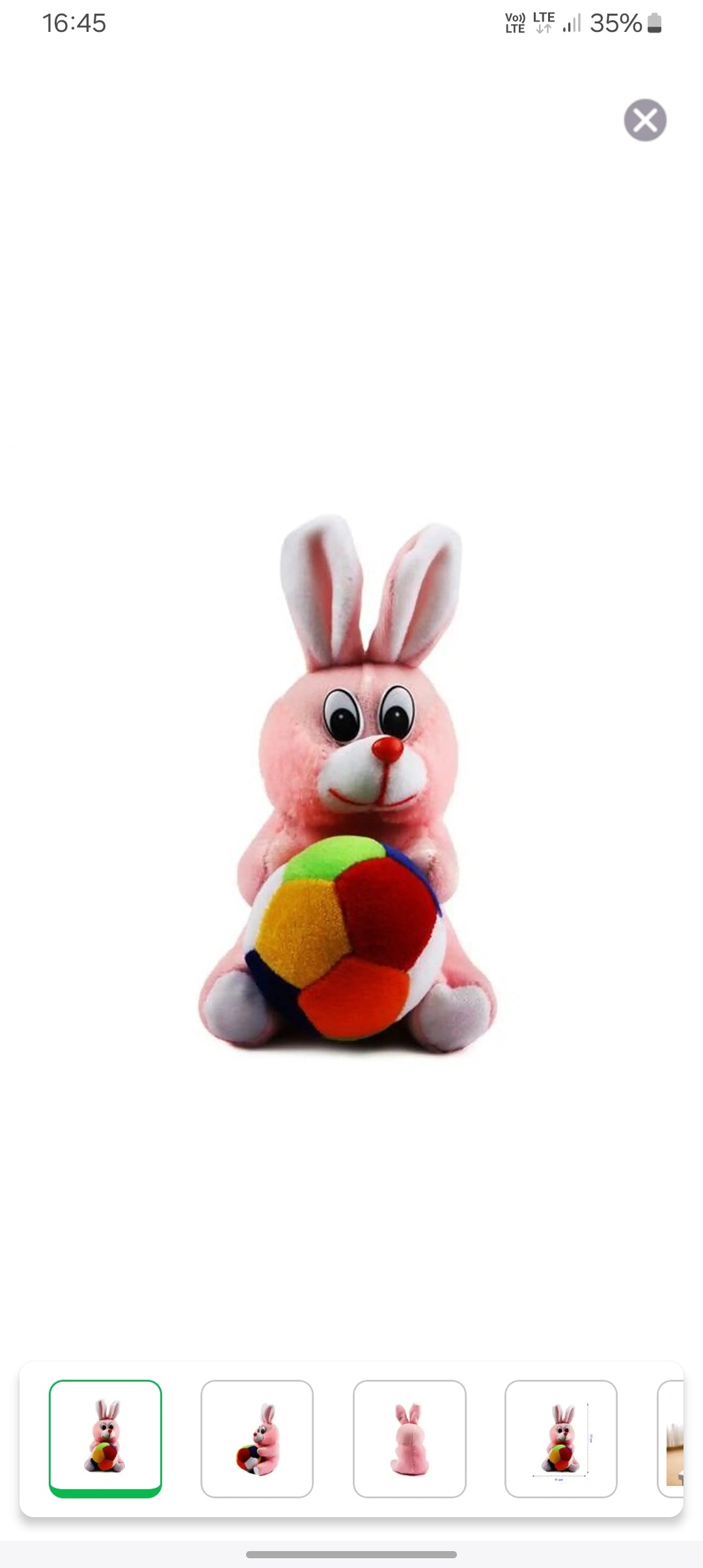 Rabbit Ball Stuffed Soft Toy For Kids| 17
cm x 11 cm - Assorted
