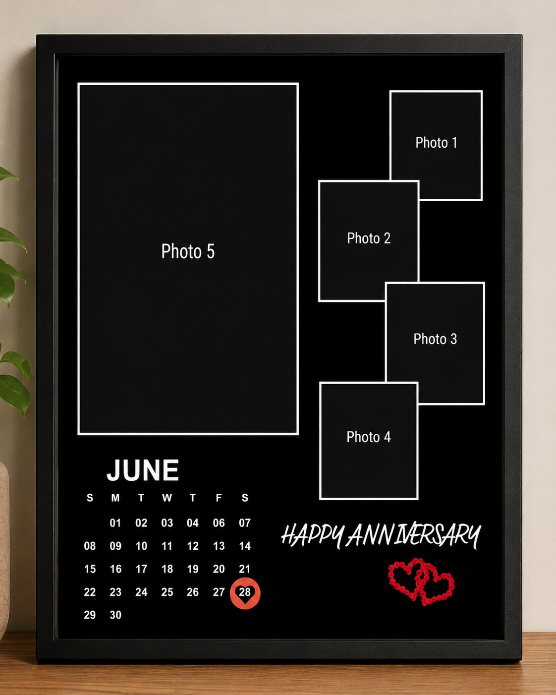 Happy Anniversary frame 6*7 inches ( wall and stand type )