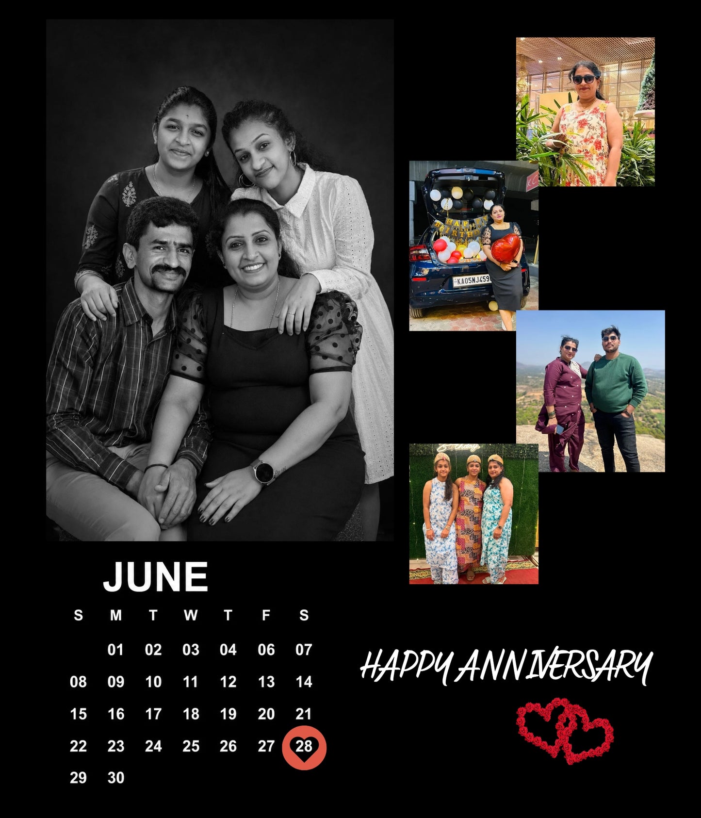 Happy Anniversary frame 6*7 inches ( wall and stand type )