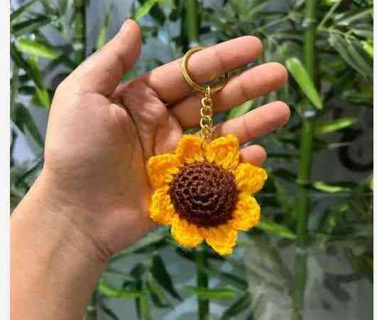 Sunflower keychain