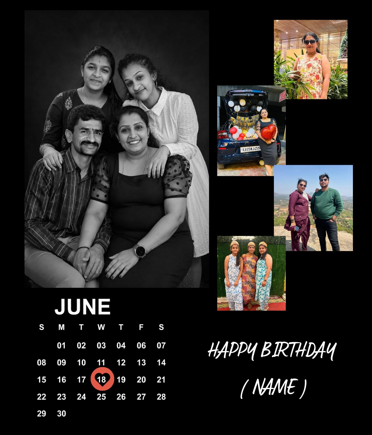 Happy birthday frame 6*7 inches ( wall and stand type )